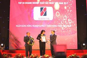 Agribank vinh dự đứng trong TOP10 Bảng xếp hạng VNR500 – 500 Doanh nghiệp lớn nhất Việt Nam năm 2017