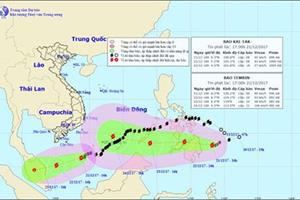 Bão số 15 giật cấp 11, bão Tembin đang tăng tốc hướng vào Biển Đông