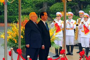 Chủ tịch nước chủ trì lễ đón Tổng thống Israel và Phu nhân