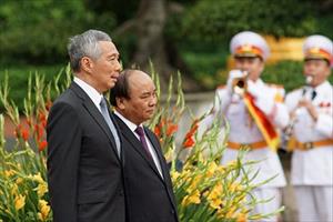 Lễ đón Thủ tướng Singapore Lý Hiển Long tại Hà Nội