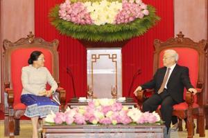 Tổng Bí thư tiếp Chủ tịch Quốc hội Lào