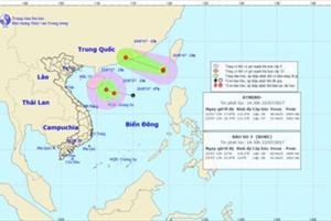 Áp thấp nhiệt đới đã mạnh lên thành bão số 3 trên Biển Đông