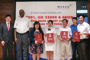 Masan nhận chứng chỉ ISO 9001, ISO 22000 và HACCP cho 12 nhà máy thức ăn chăn nuôi