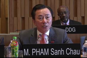 Đại sứ Phạm Sanh Châu hoàn thành tốt phần trả lời phỏng vấn tại UNESCO