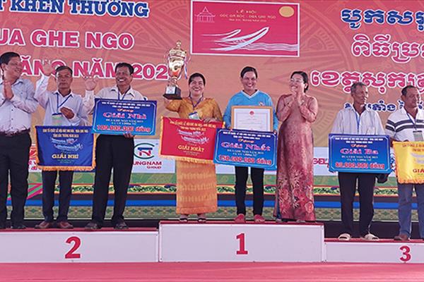 Kết thúc giải đua ghe Ngo tỉnh Sóc Trăng năm 2023, huyện Châu Thành lập cú đúp